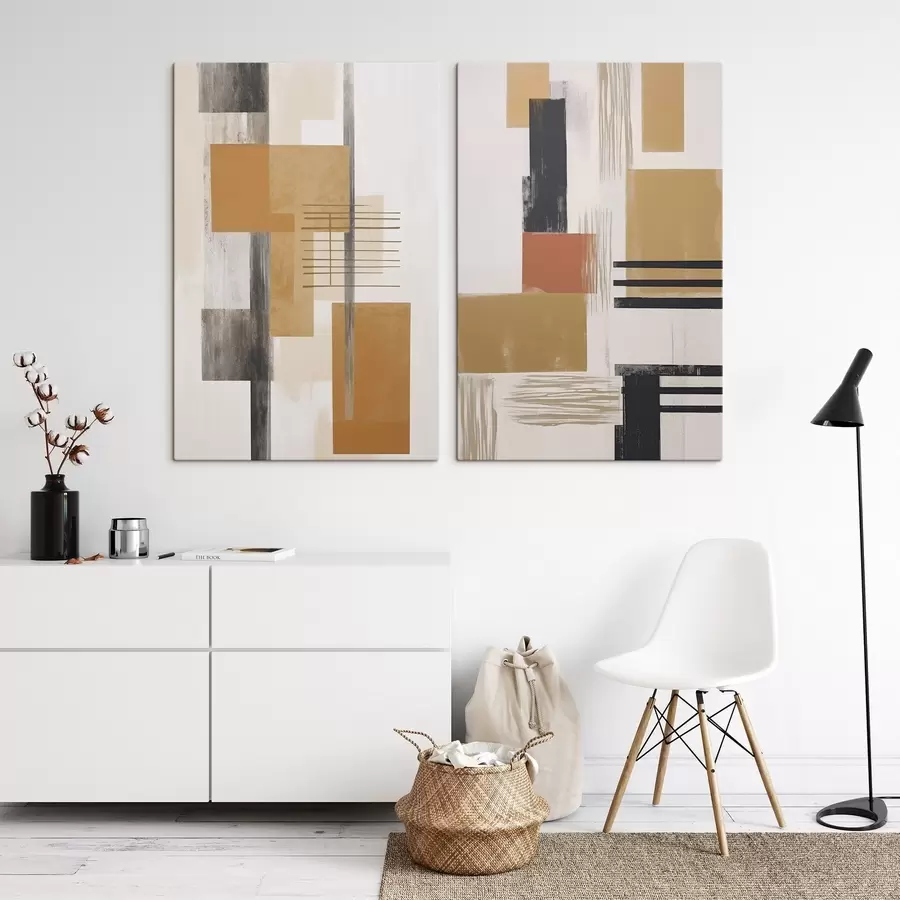  Peintures Abstraction avec imitation de texture usée m30118