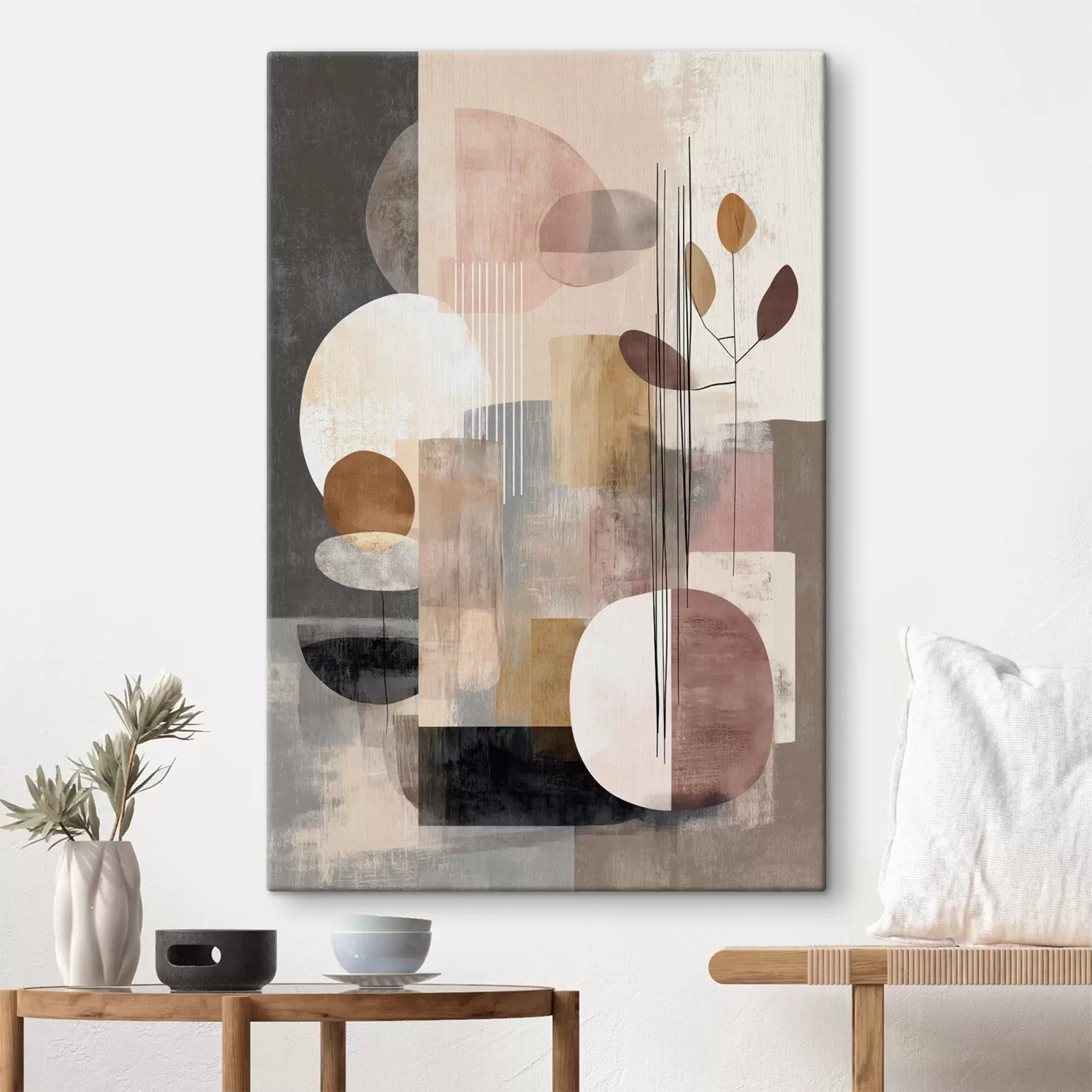  Peintures Collage avec des éléments botaniques dans un style de peinture numérique s47981