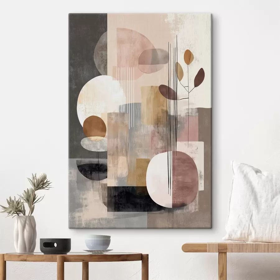  Peintures Collage avec des éléments botaniques dans un style de peinture numérique s47981