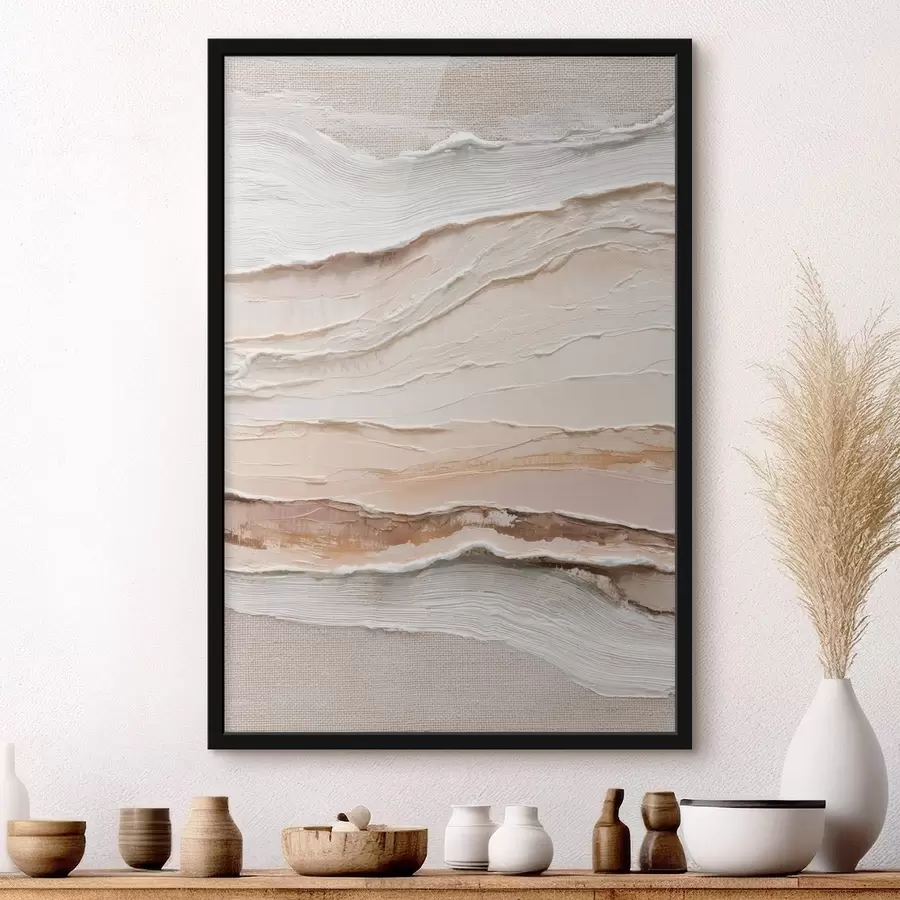 Fotobehang Gelaagde compositie in zand- en crèmekleuren f47966