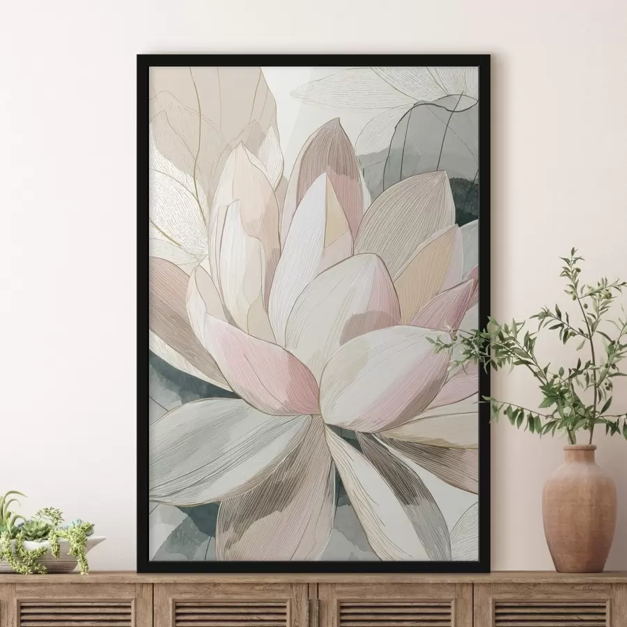 Fotobehang Delicate lotusbloemblaadjes met gedefinieerde contouren f47974