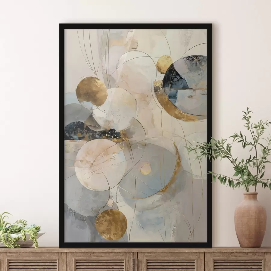 Fotobehang Harmonie van luchtkleuren en geometrische vormen in een minimalistische stijl f47986