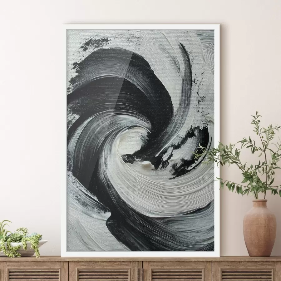 Fotobehang Abstracte spiraal met expressieve penseelstreken in een olieverfstijl f47989