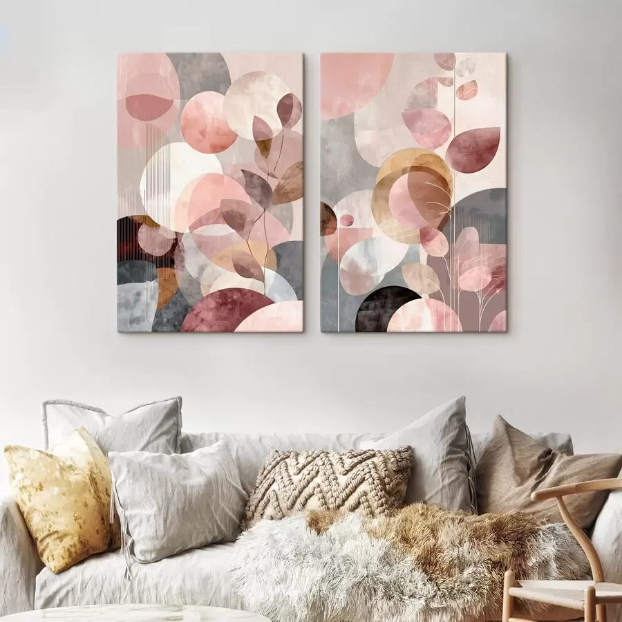  Peintures Composition de cercles translucides et de tiges élégantes m30035