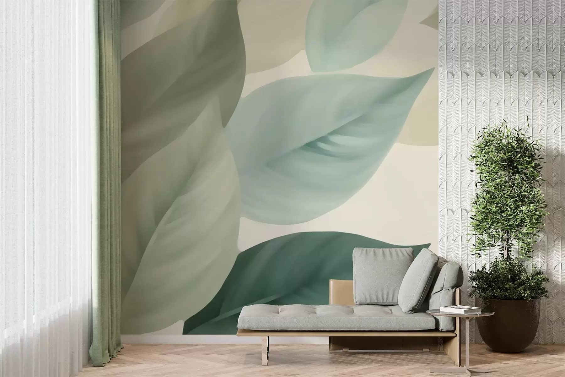 Papier peint photo Grandes feuilles w05107