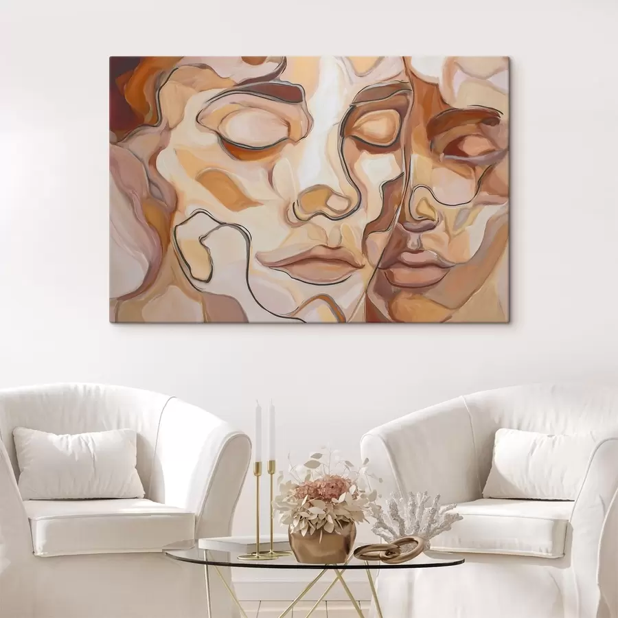  Peintures Portrait abstrait d'une femme et d'un homme s48174