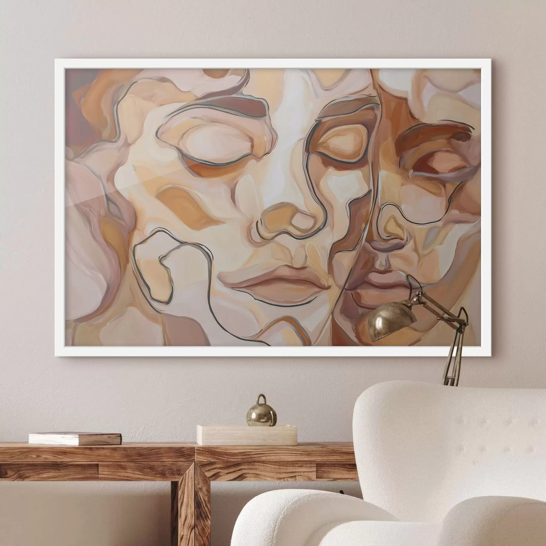  Peintures Portrait abstrait d'une femme et d'un homme f48174