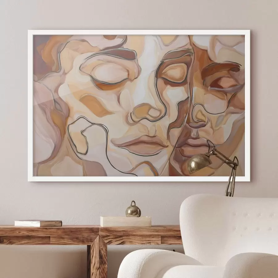 Papier peint photo Portrait abstrait d'une femme et d'un homme f48174