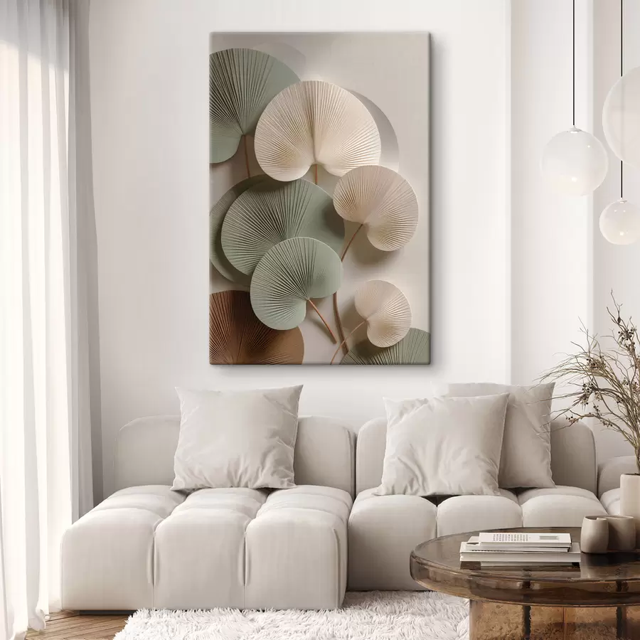 Fotobehang Abstracte compositie met bladeren s48225