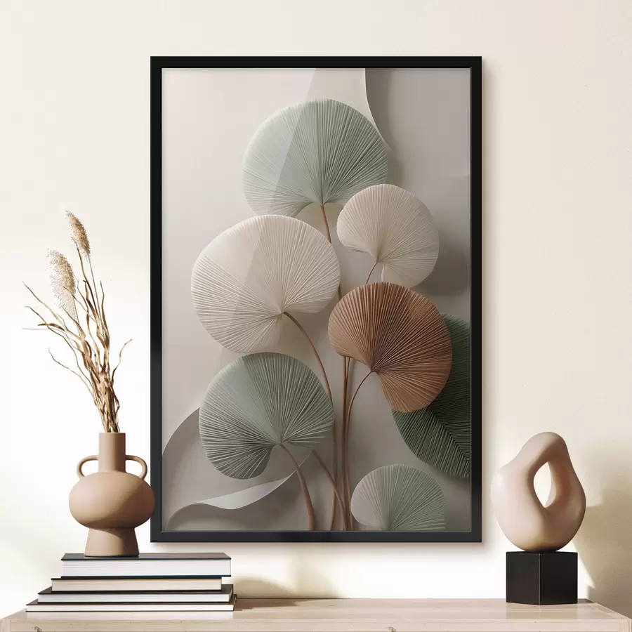 Papier peint photo Composition abstraite avec des feuilles f48224