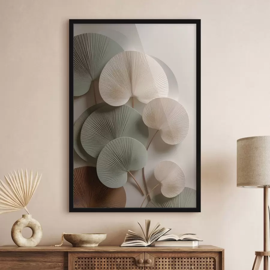 Papier peint photo Composition abstraite avec des feuilles f48225