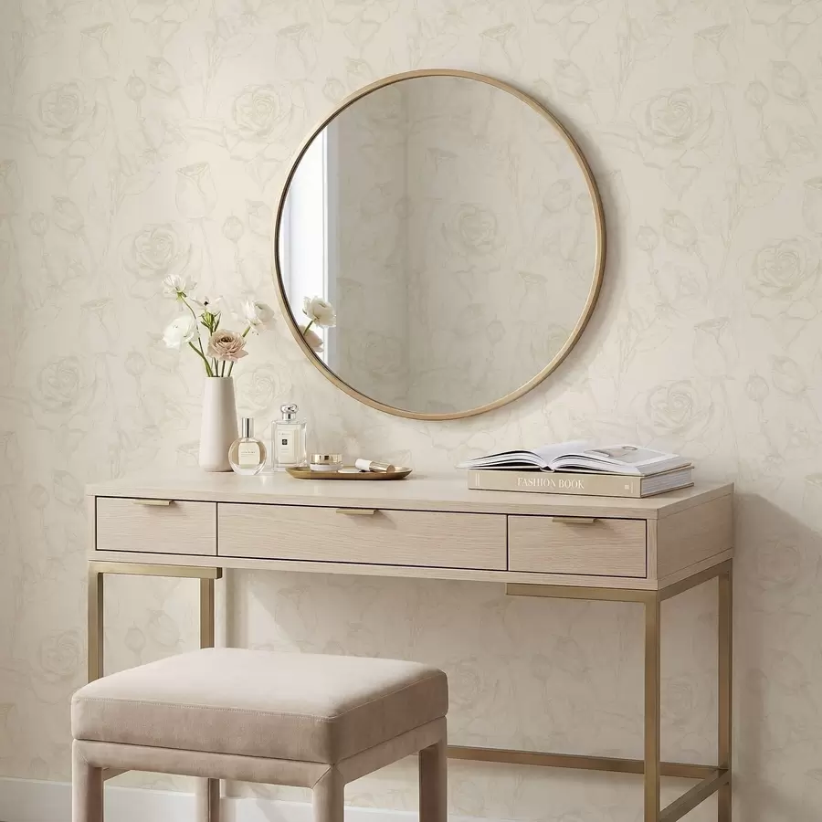 Papier peint photo Motif rose clair sur fond beige a01124