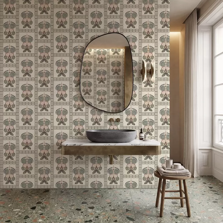 Papier peint photo Motif décoratif avec papillons et fleurs a01125