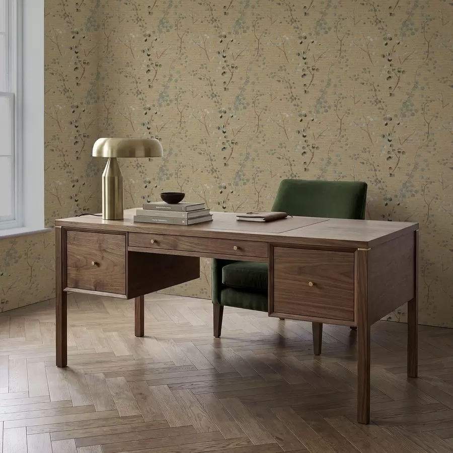 Papier peint photo Motif botanique abstrait avec des cercles a01126