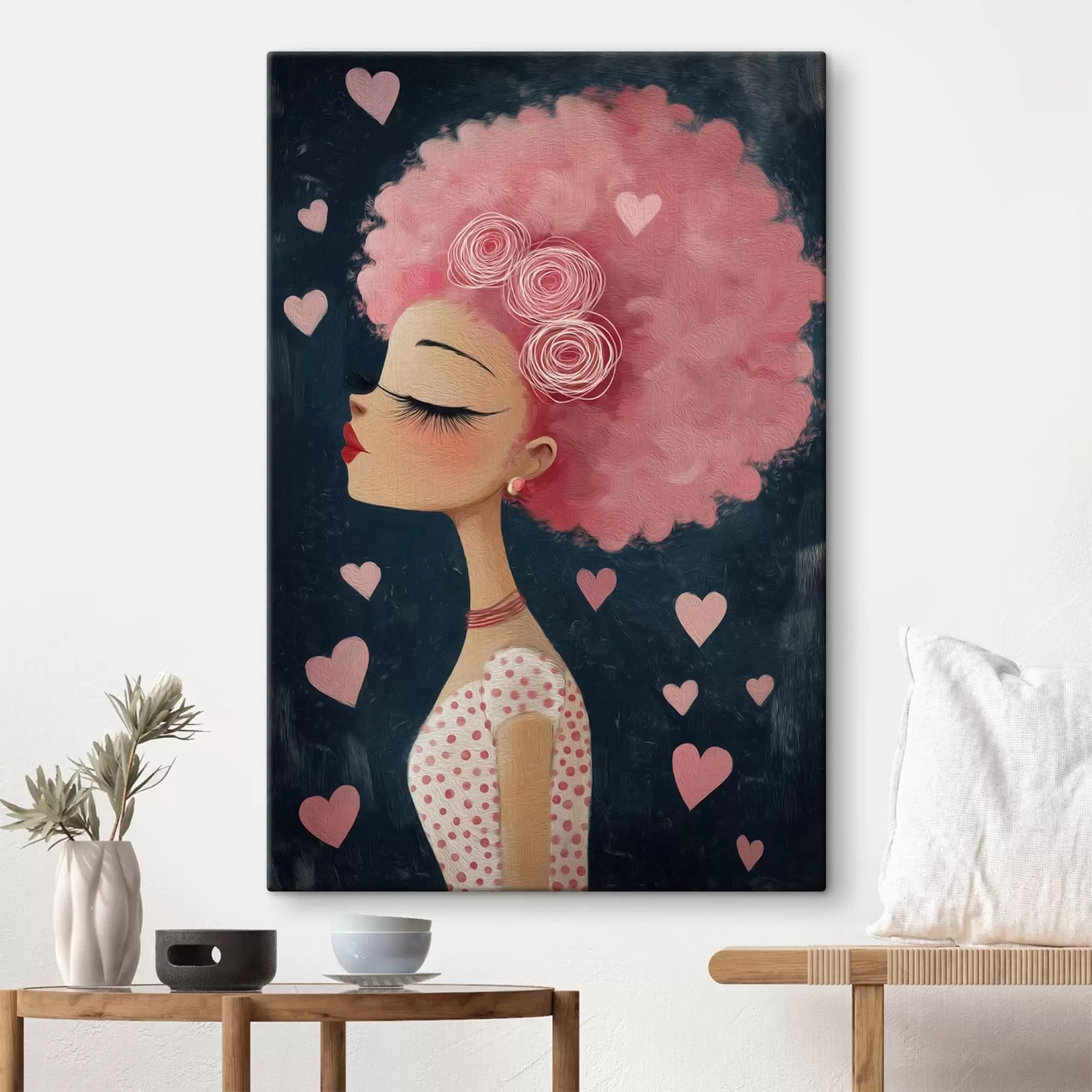  Schilderijen Meisje met roze haar s48226