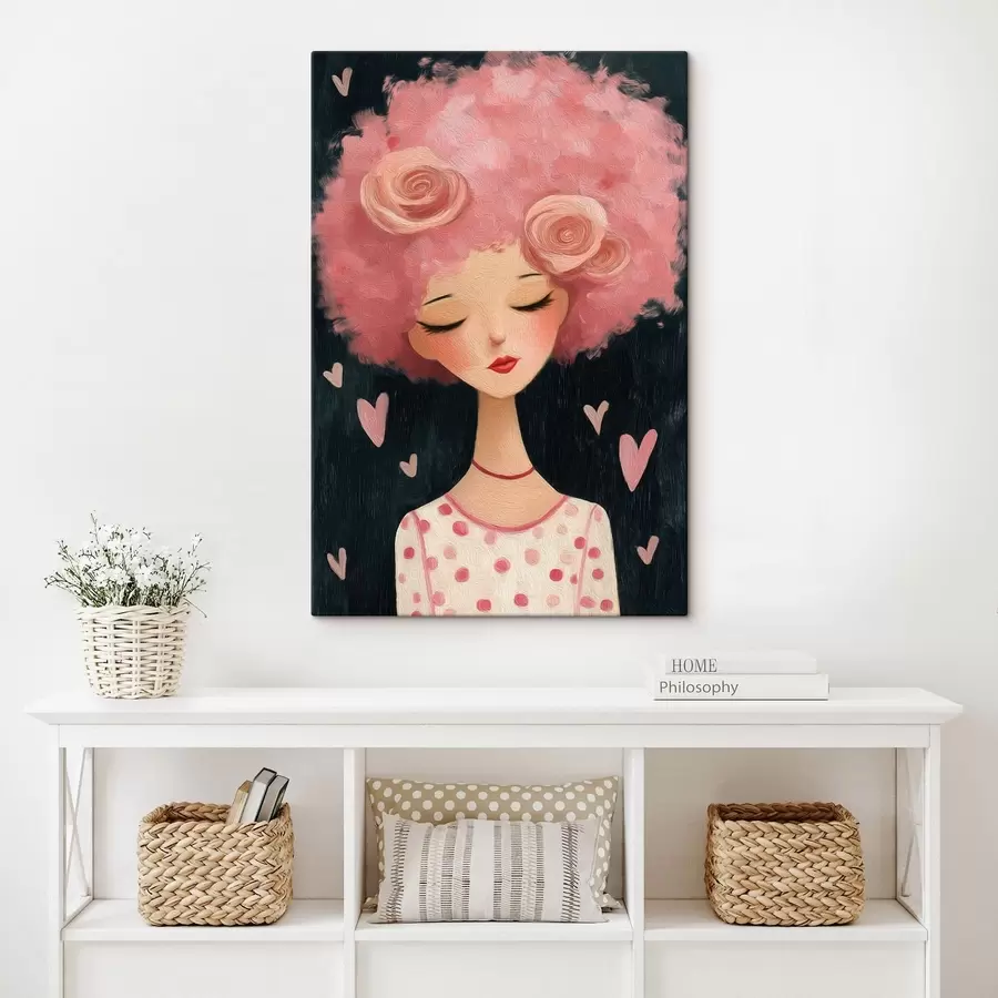  Peintures Fille aux cheveux roses s48227