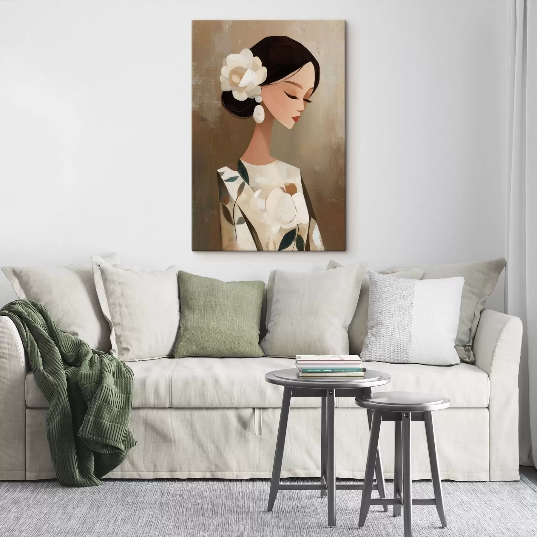  Schilderijen Meisje met bloemen in haar haar s48232