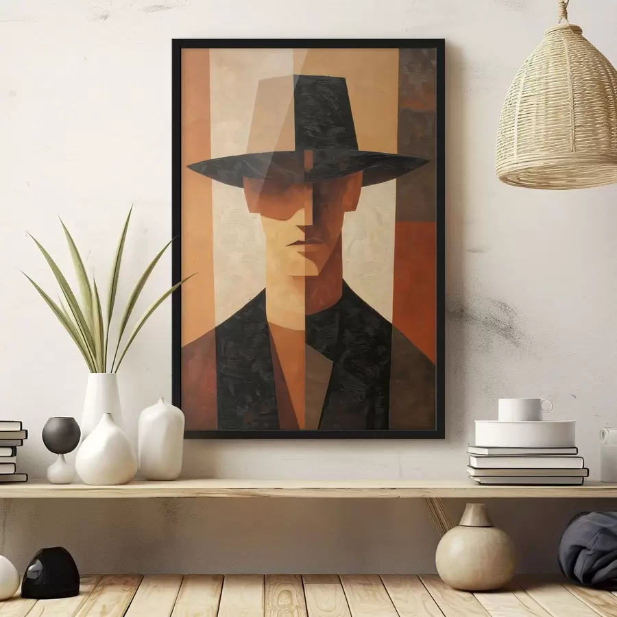 Papier peint photo Portrait abstrait géométrique f48231