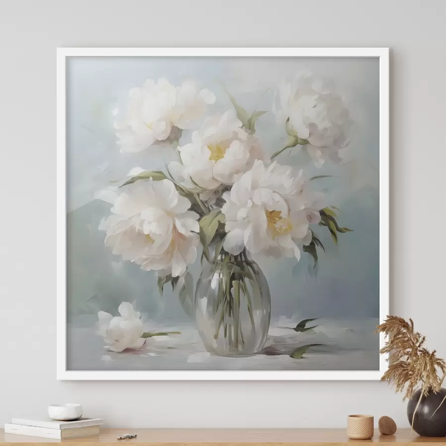 Papier peint photo Pivoines dans un vase imitation peinture f48265