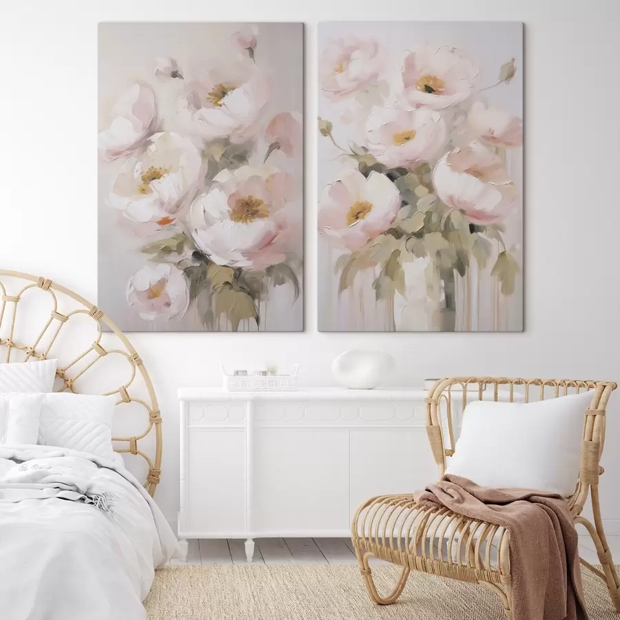 Fotobehang Abstracte bloemen imitatie van schilderkunst m30166