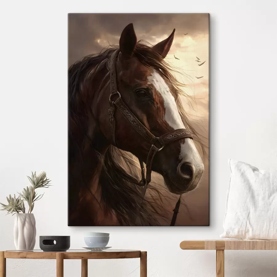  Peintures portrait d'un cheval bai s48291