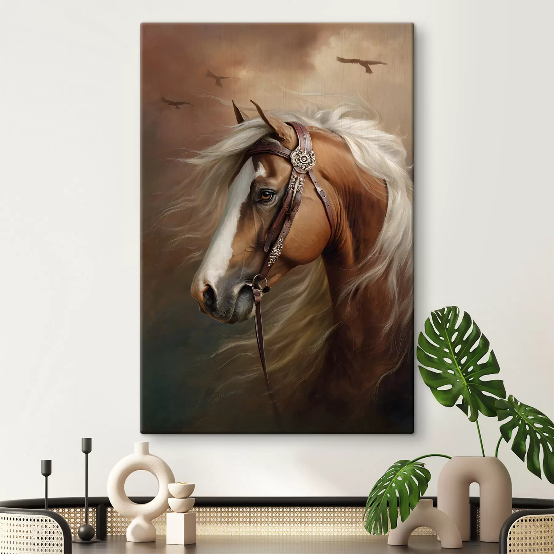  Schilderijen portret van een rood paard s48292