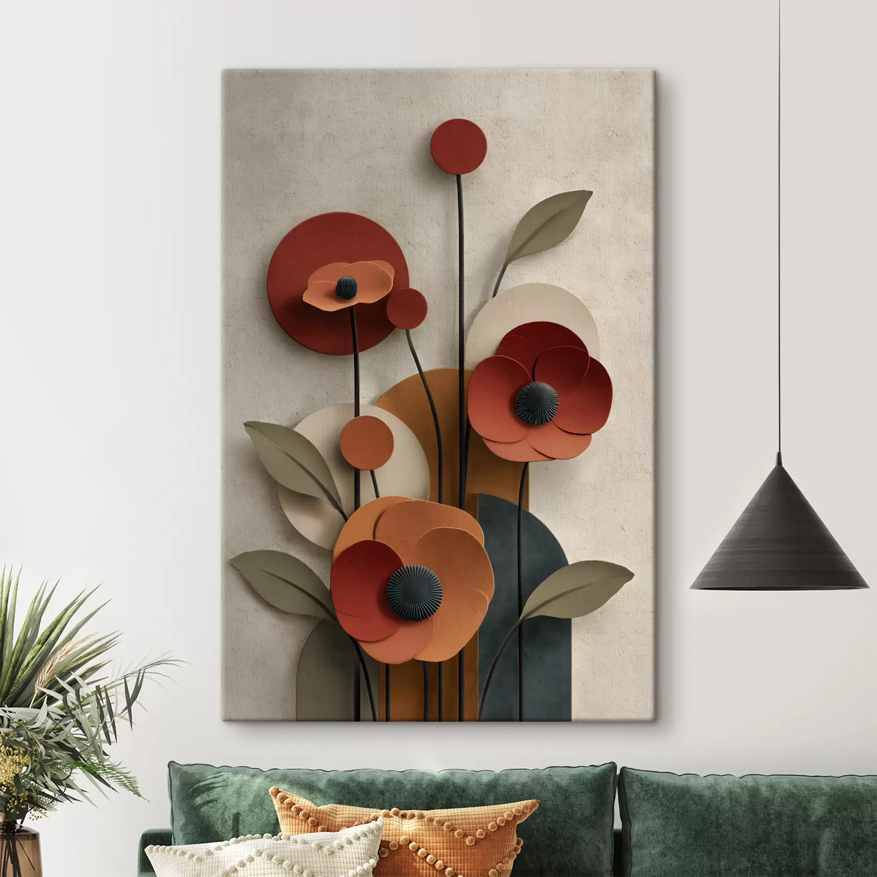  Schilderijen bloemen in een vereenvoudigde stijl met een volume-effect s48293