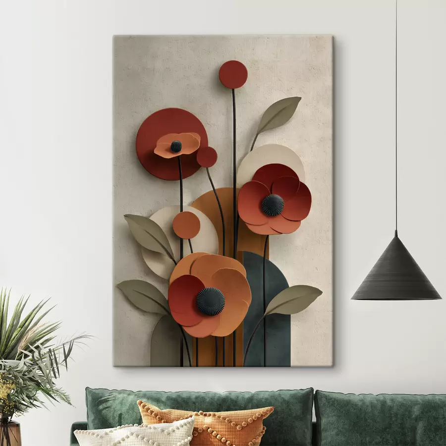  Peintures fleurs dans un style simplifié avec un effet de volume s48293
