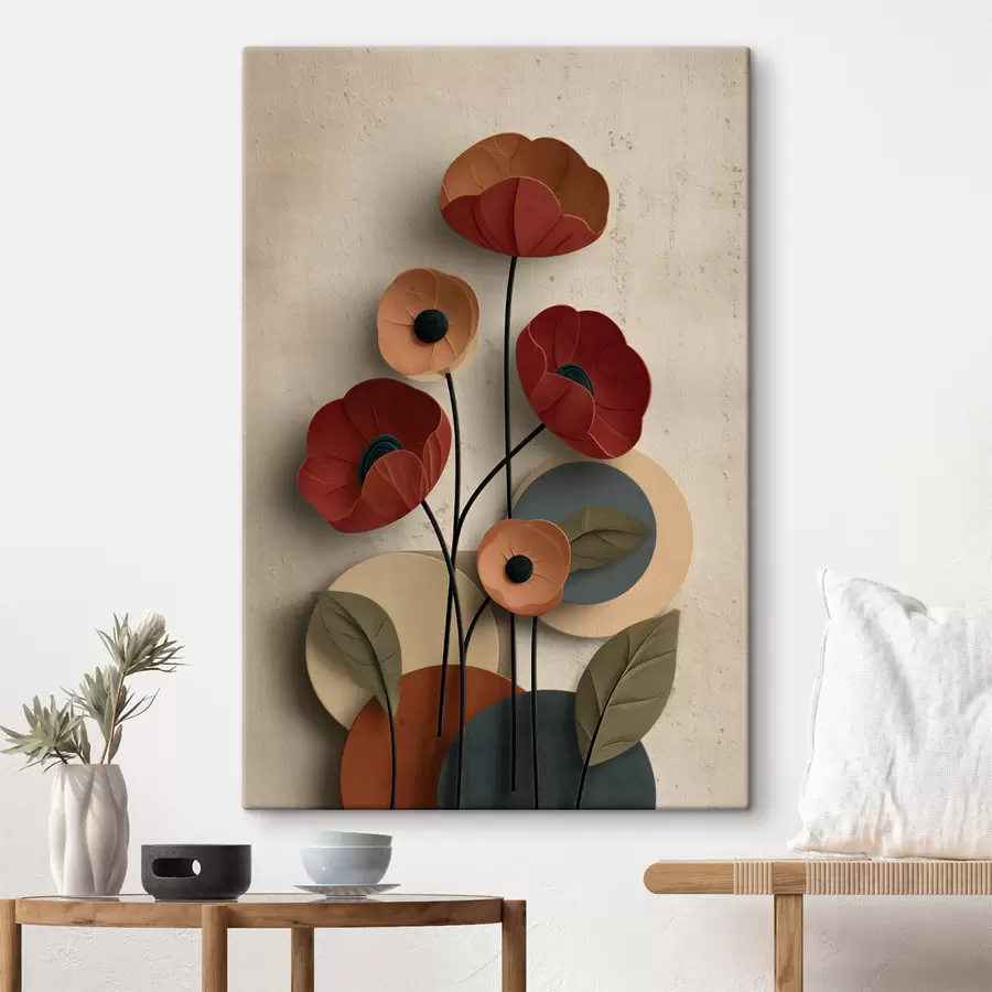  Peintures fleurs dans un style simplifié avec un effet de volume s48294