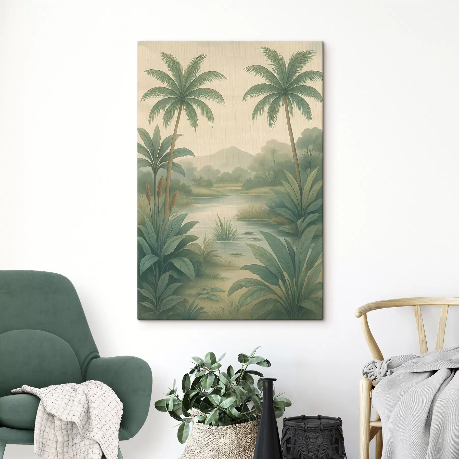  Peintures paysage tropical dans un style rétro s48296