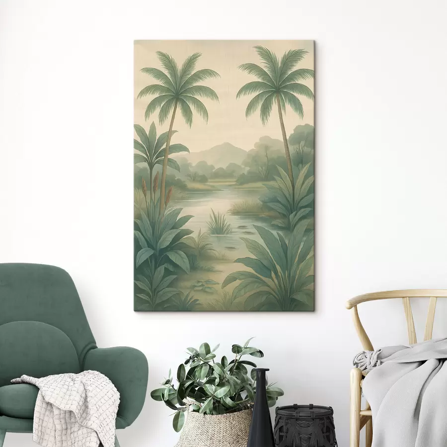  Peintures paysage tropical dans un style rétro s48296