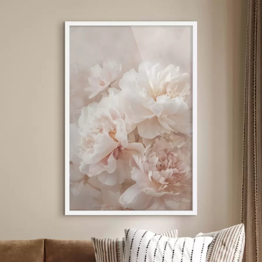 Papier peint photo pivoines roses luxuriantes f47953