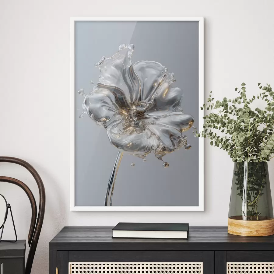 Papier peint photo fleur dans un style à texture liquide f47955