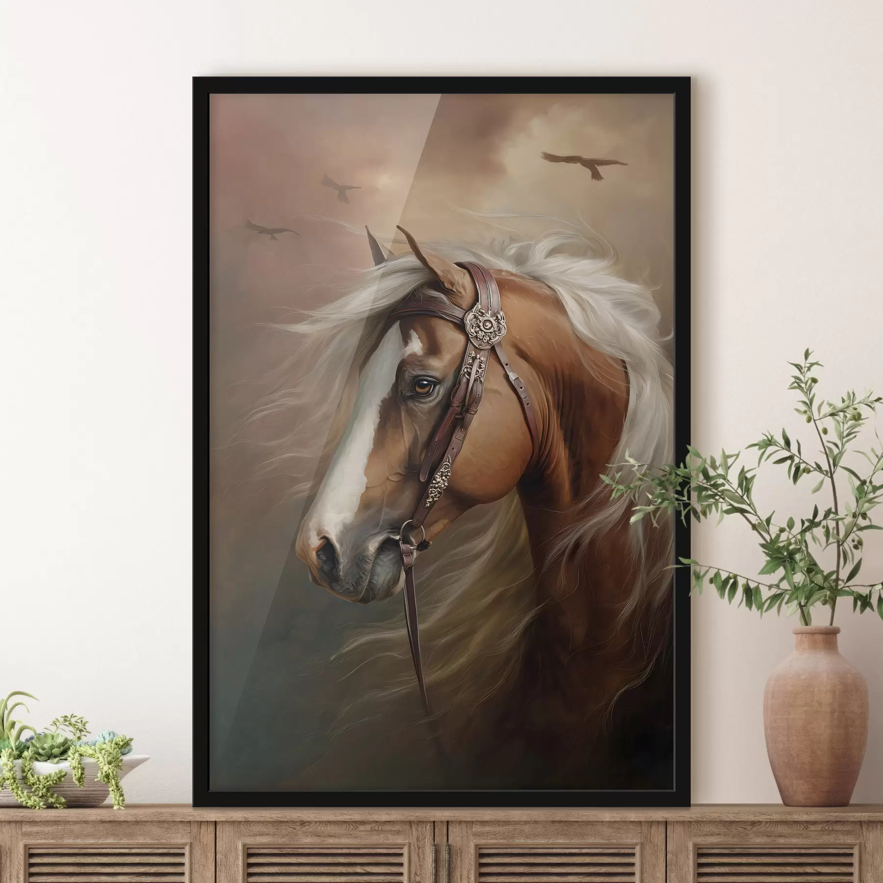 Fotobehang portret van een rood paard f48292