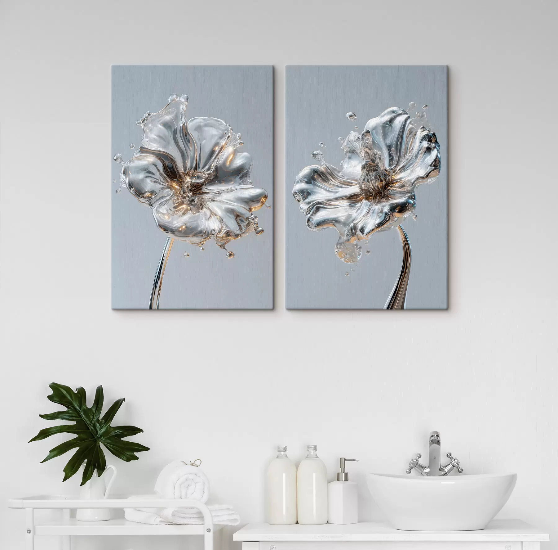  Peintures fleurs dans un style à texture liquide m30172