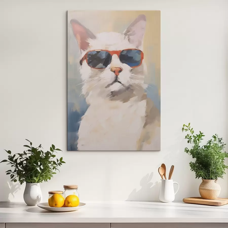 Peintures Chat à lunettes imitation de peinture s48273