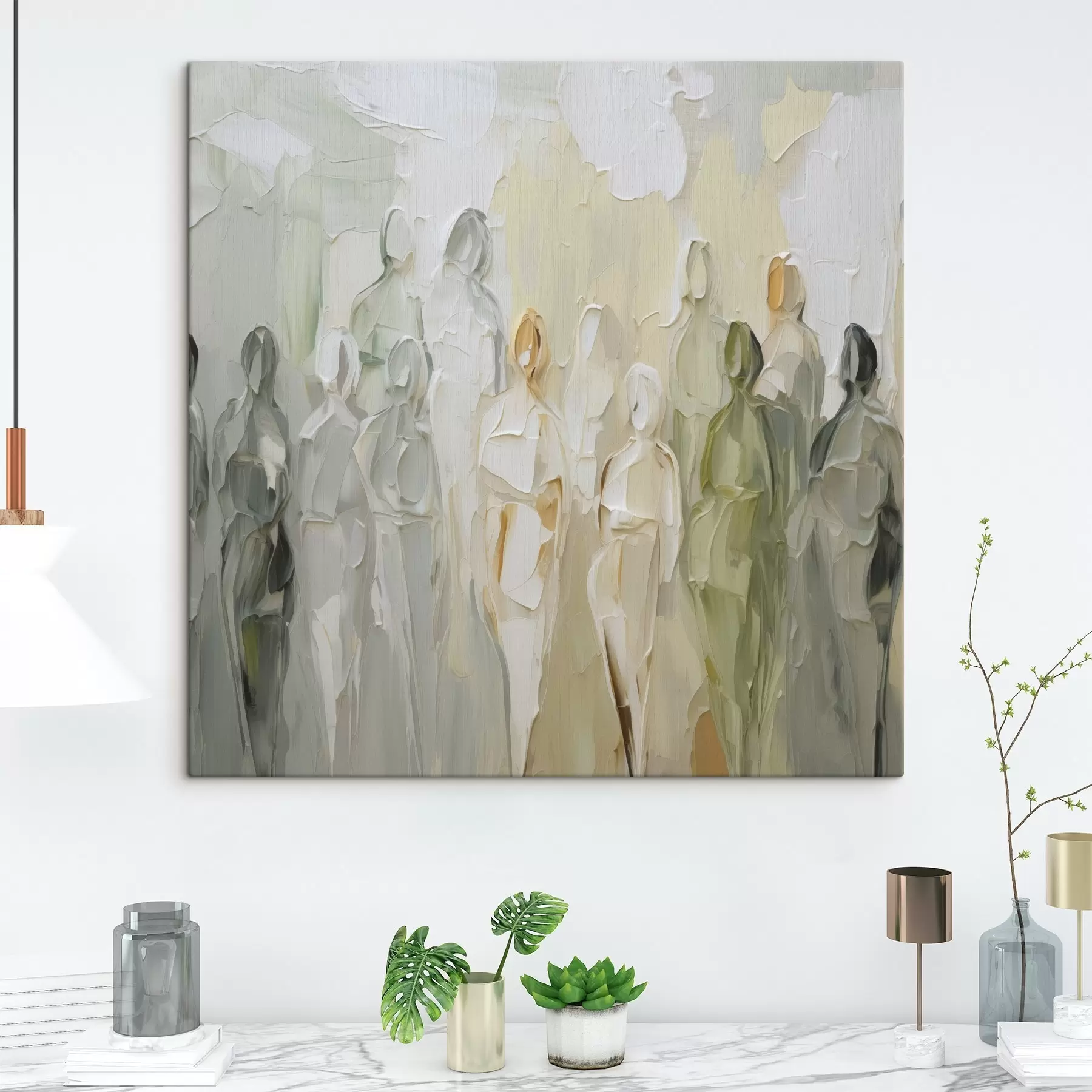  Peintures Silhouettes abstraites imitant la peinture s48276