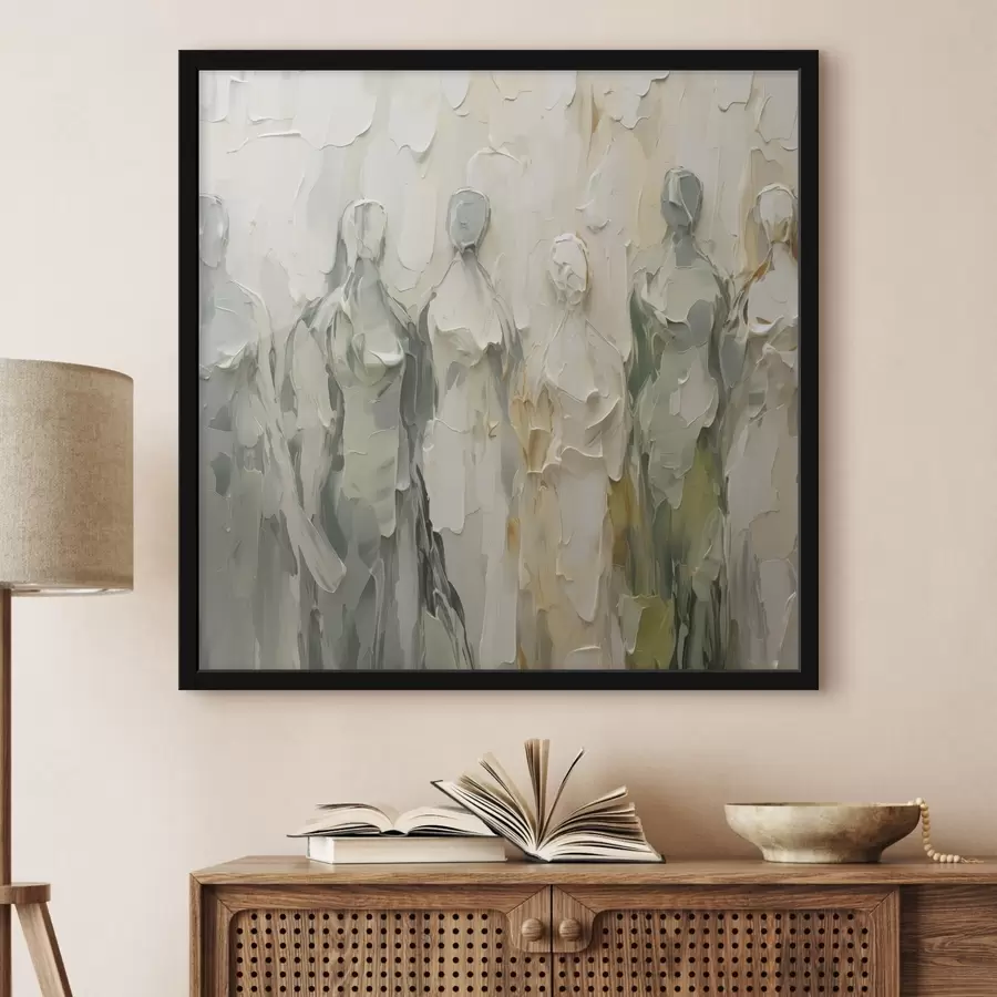 Papier peint photo Silhouettes abstraites imitant la peinture f48275