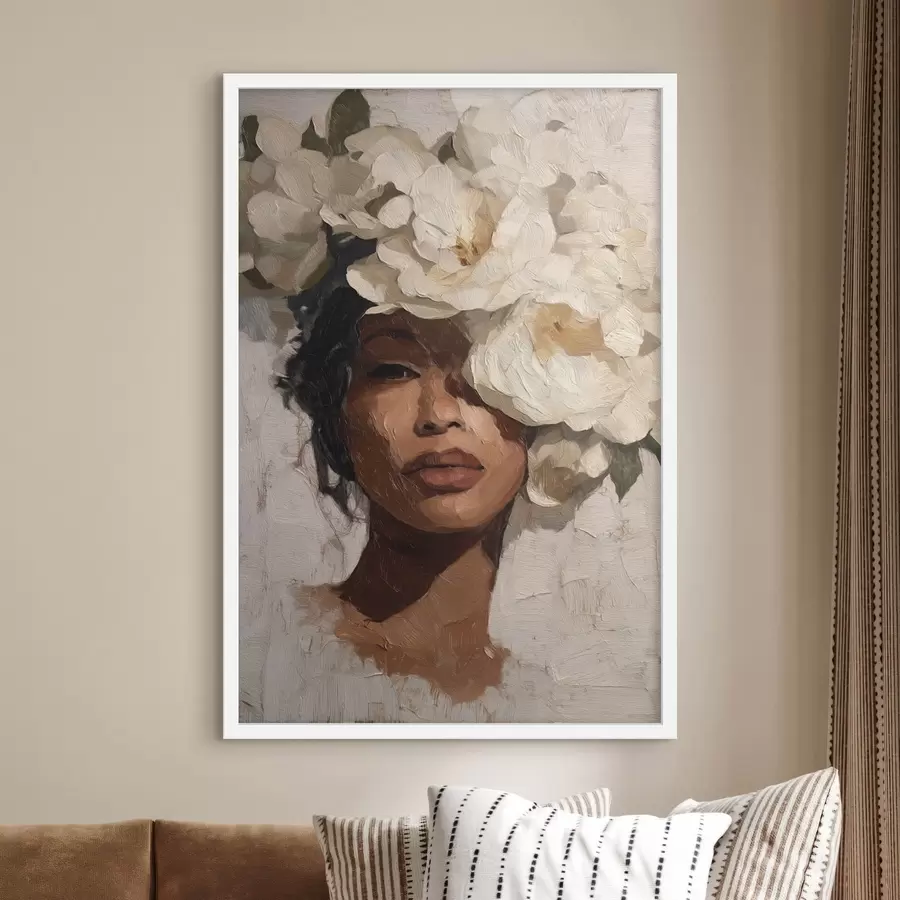 Fotobehang Meisje met bloemen f48377