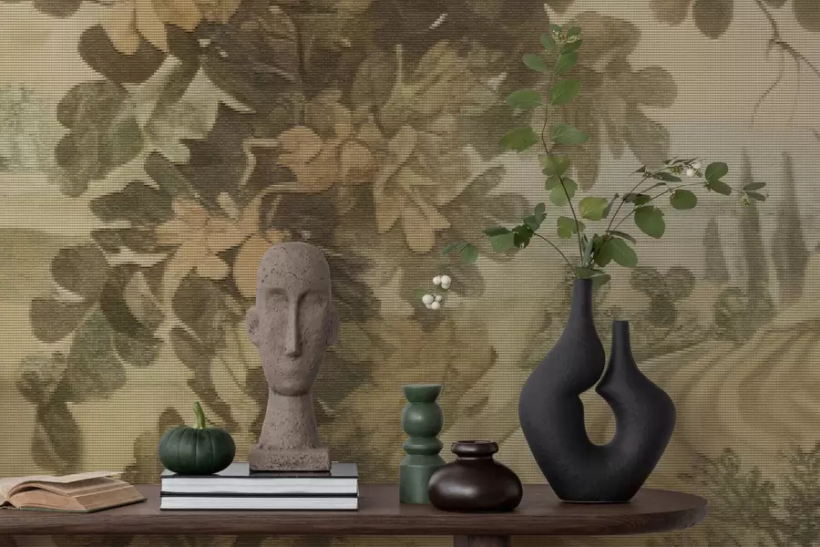 Papier peint photo Paysage pastoral brodé w05359