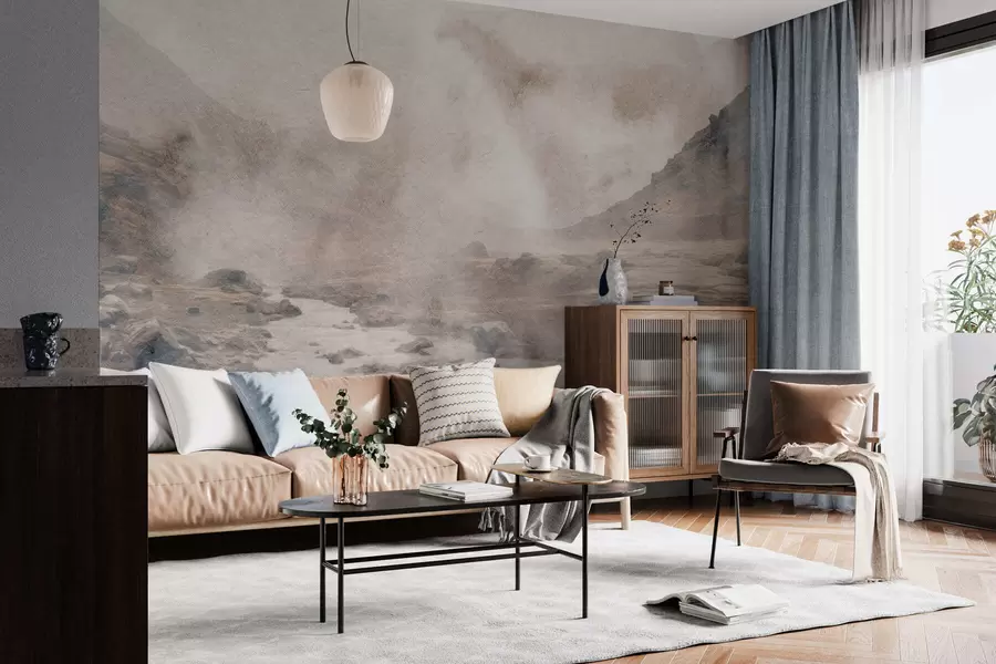 Fotobehang Vallei van rustige mist w05363