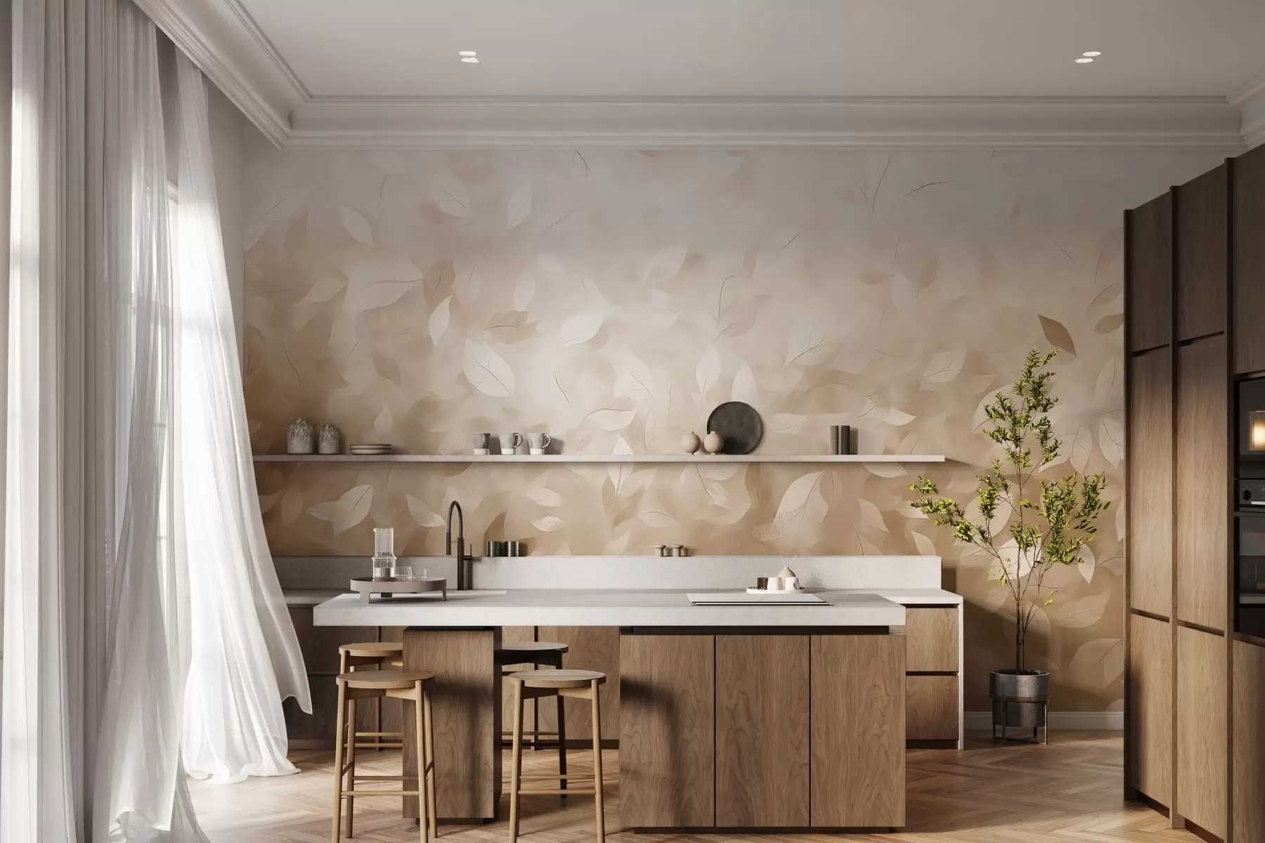 Papier peint photo Murmure feuillu w05277