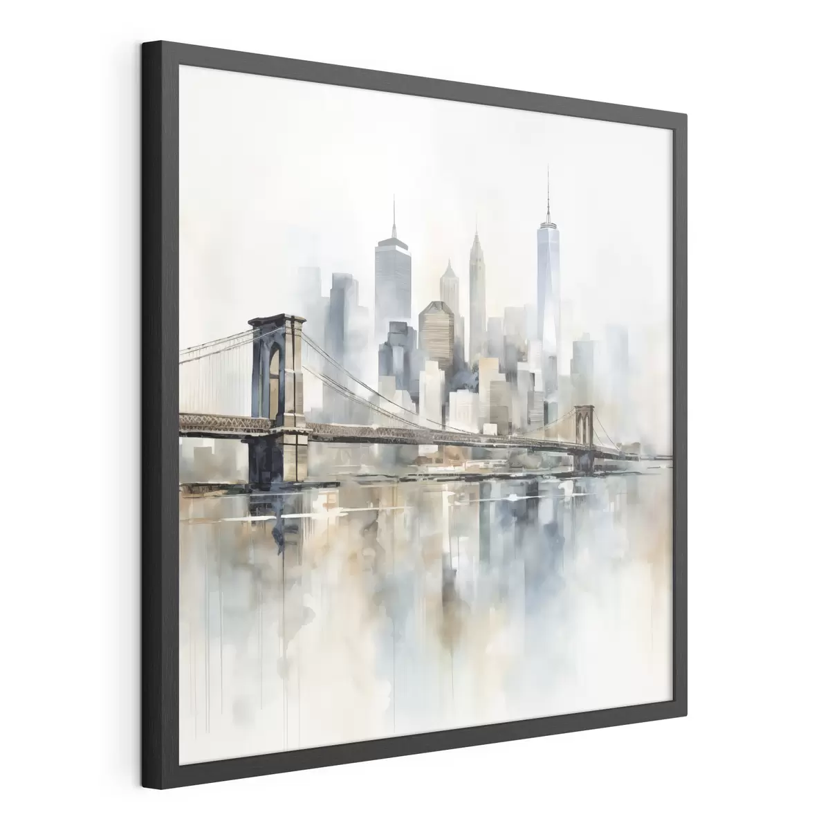 Affiche Silhouette urbaine abstraite, style aquarelle f48405