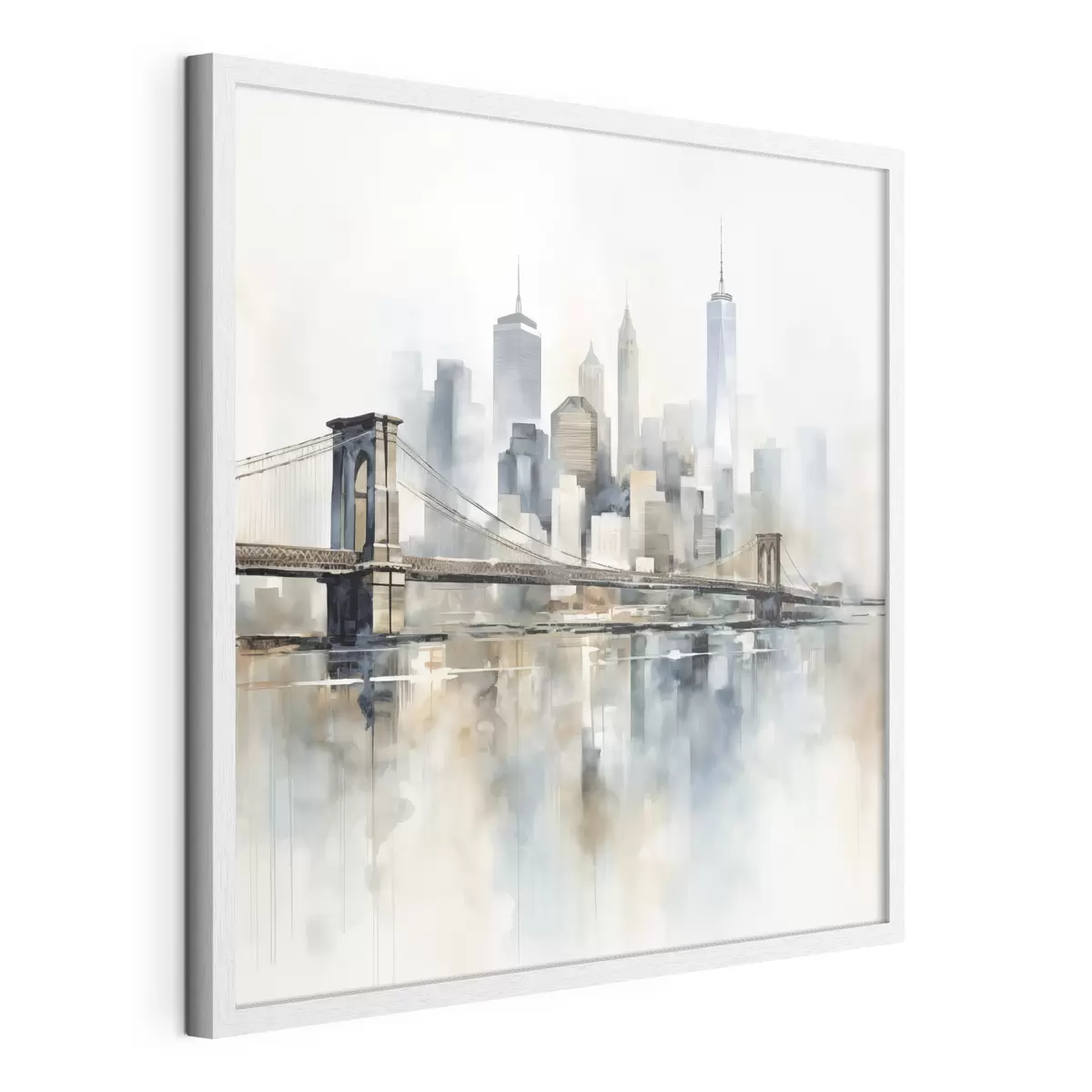 Affiche Silhouette urbaine abstraite, style aquarelle f48405