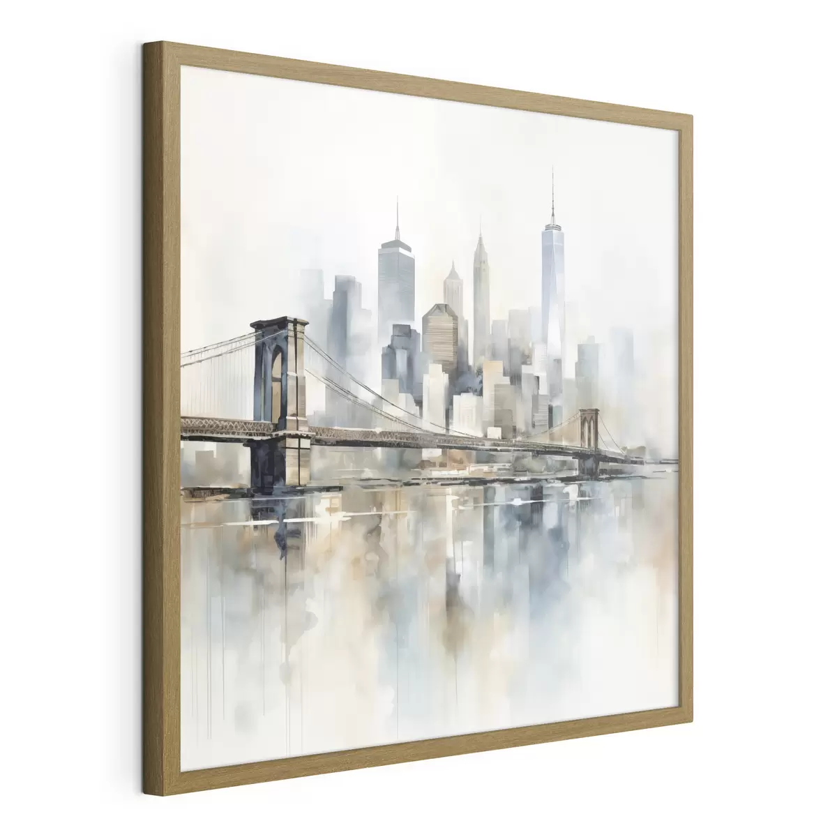 Affiche Silhouette urbaine abstraite, style aquarelle f48405