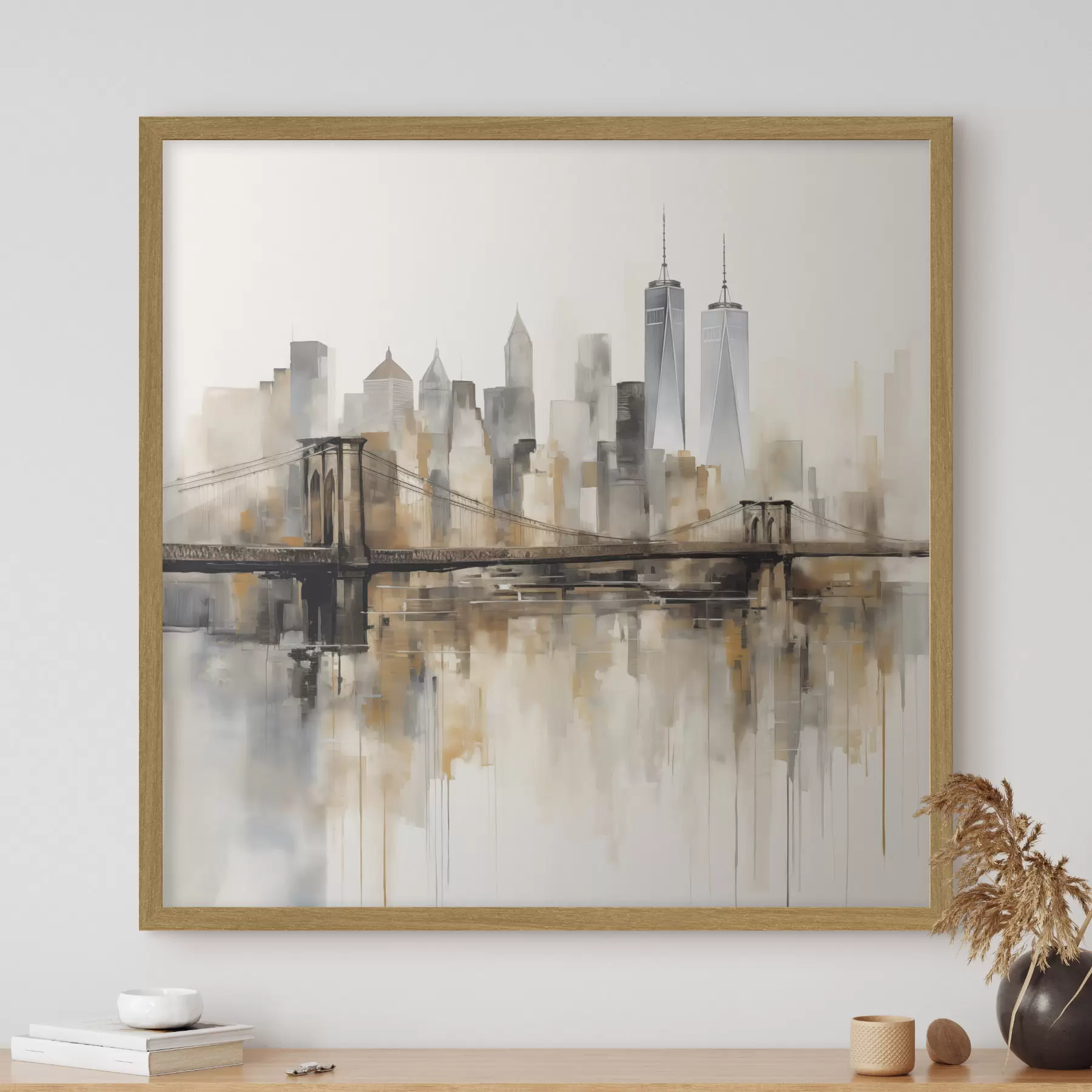 Papier peint photo Silhouette urbaine abstraite, style aquarelle f48406