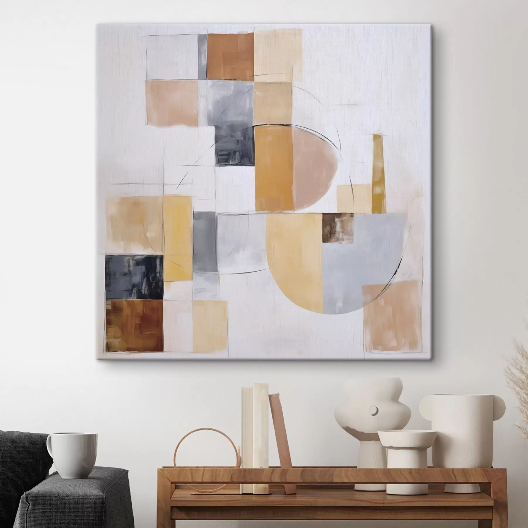  Schilderijen Abstracte imitatie van een verweerd schilderij s48417