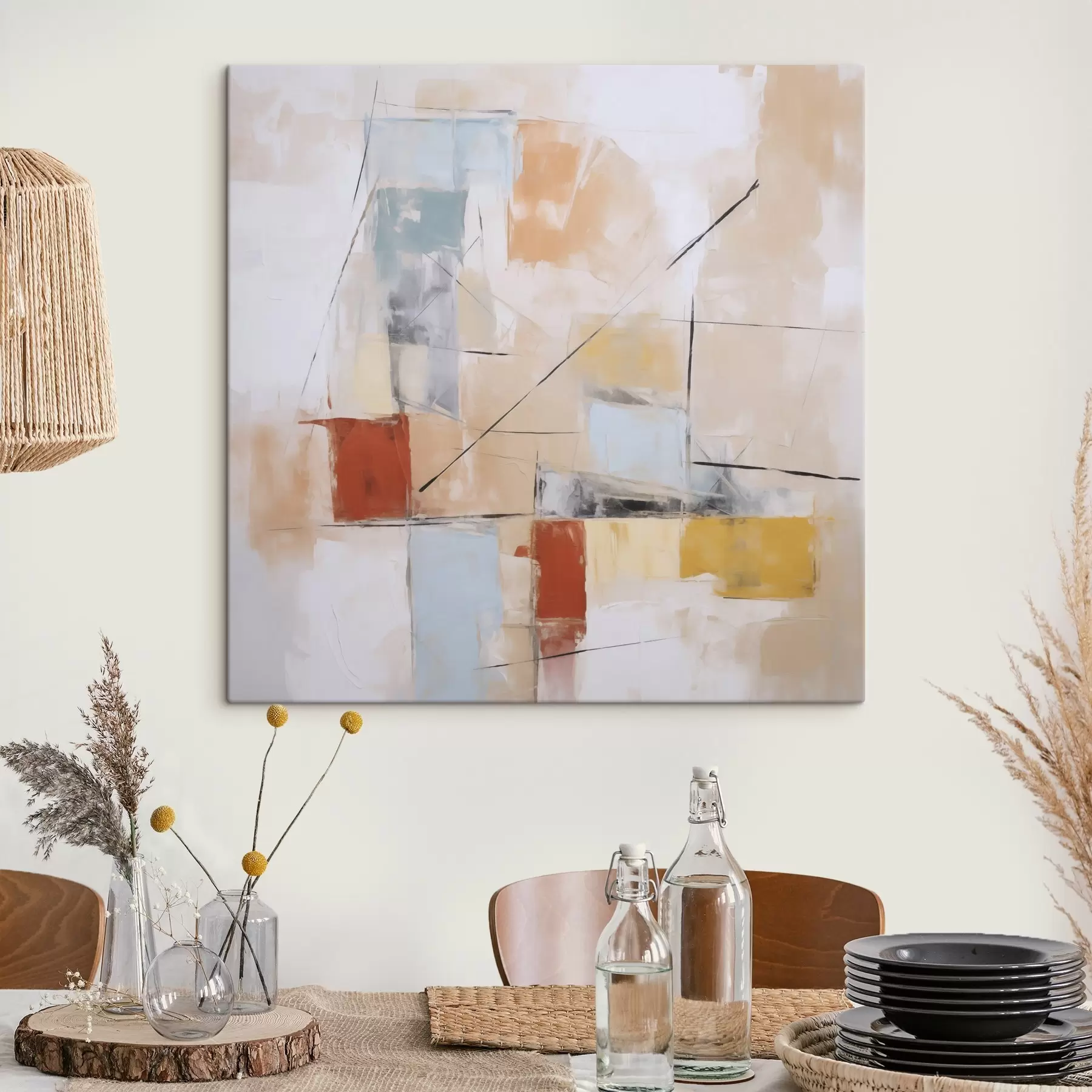  Schilderijen Chaotische abstracte imitatie van een verweerd schilderij s48418