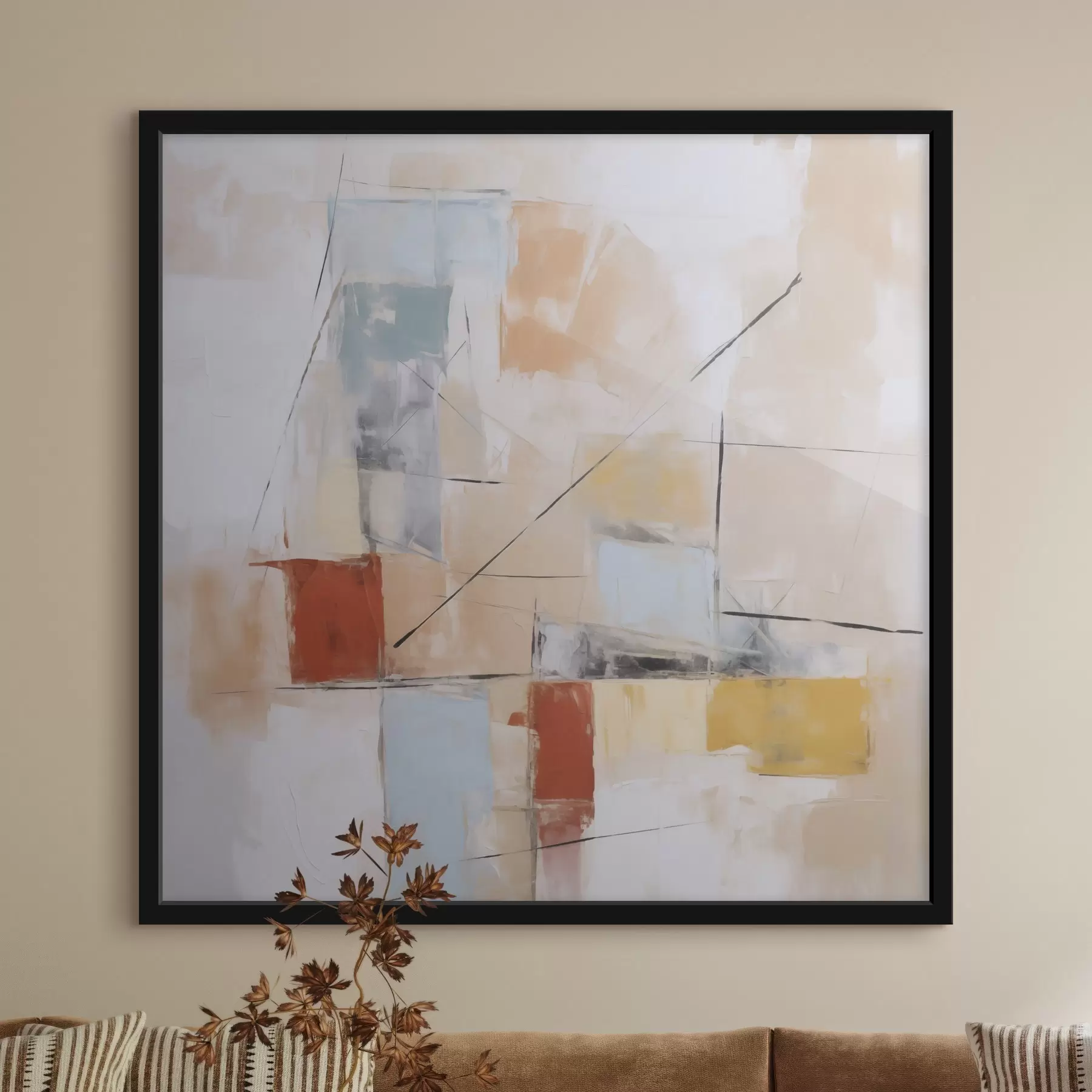 Fotobehang Chaotische abstracte imitatie van een verweerd schilderij f48418