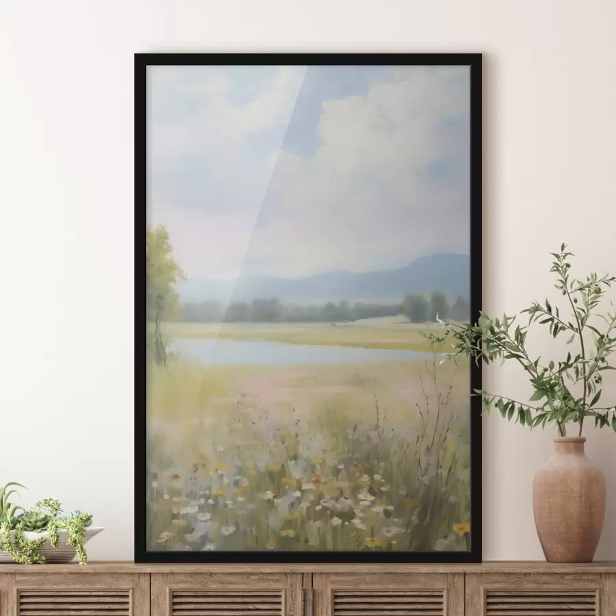 Papier peint photo Paysage de campagne imitation peinture f48419